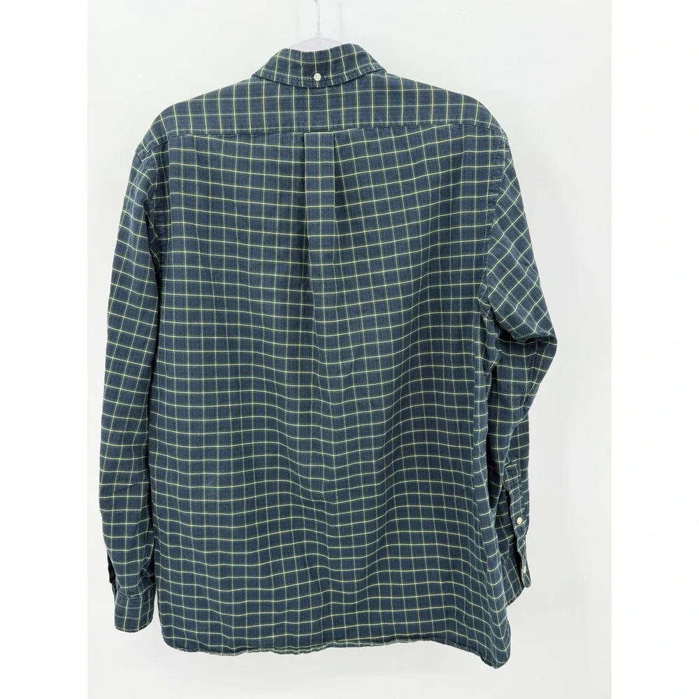 Polo Ralph Lauren Custom Fit Button Down Shirt‎ Mens XL Blue Yellow Long Sleeve